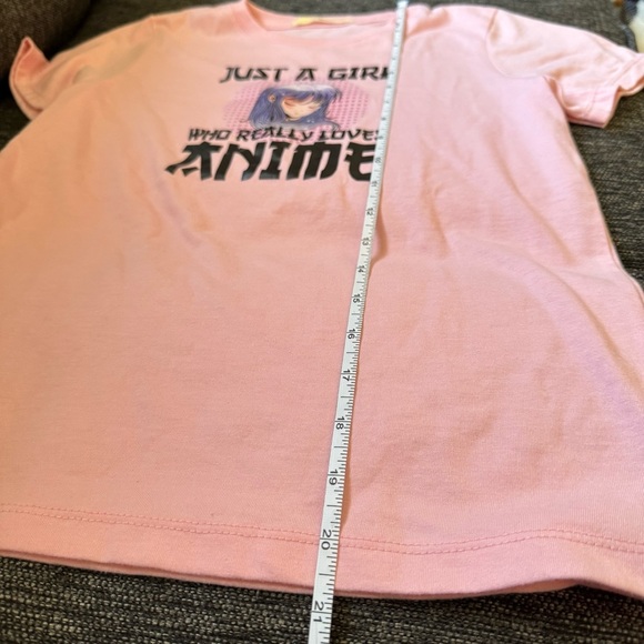 Pink Anime Graphic Kids T-Shirt - Picture 5 of 8
